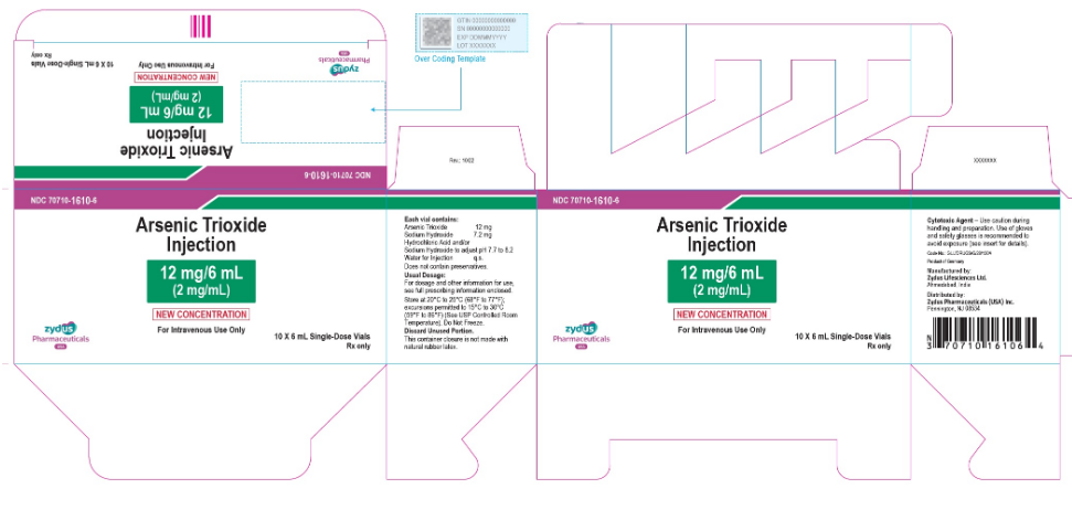 Arsenic Trioxide 12mg/6ml (2 mg/mL) solution for injection , 10X6ml single-dose vial